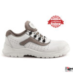 کفش کار ایمنی ساق کوتاه مردانه سفارشی ارک مدل ریما چرم سفید