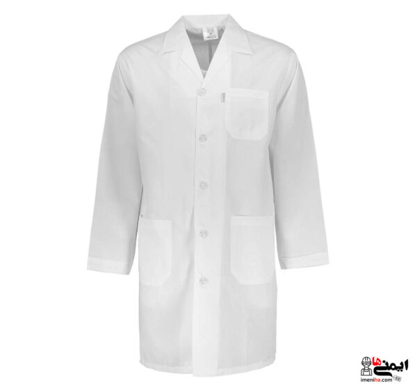 روپوش بلند سفید کار پزشکی سه جیب مردانه - مرجع لباس فرم کار