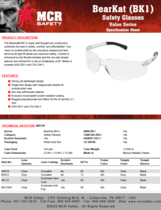 مشخصات عینک پزشکی MCR مدل BearKat BK110