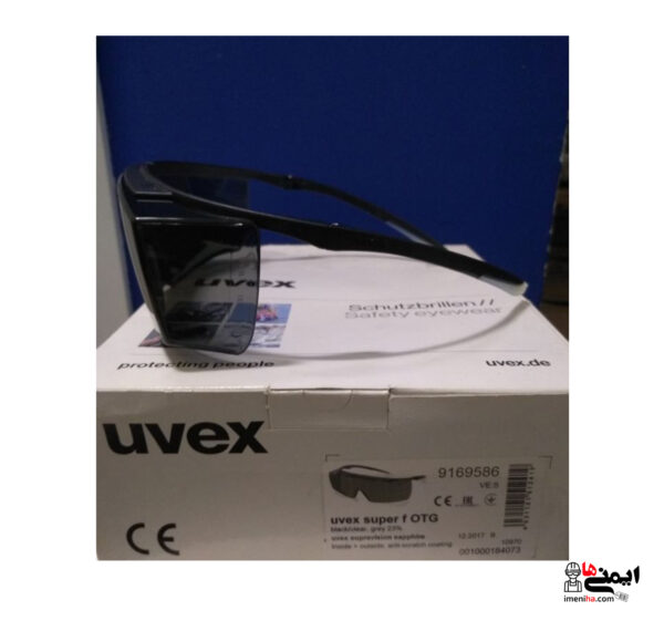 نمای کناری عینک آزمایشگاهی Uvex super f OTG 9169586